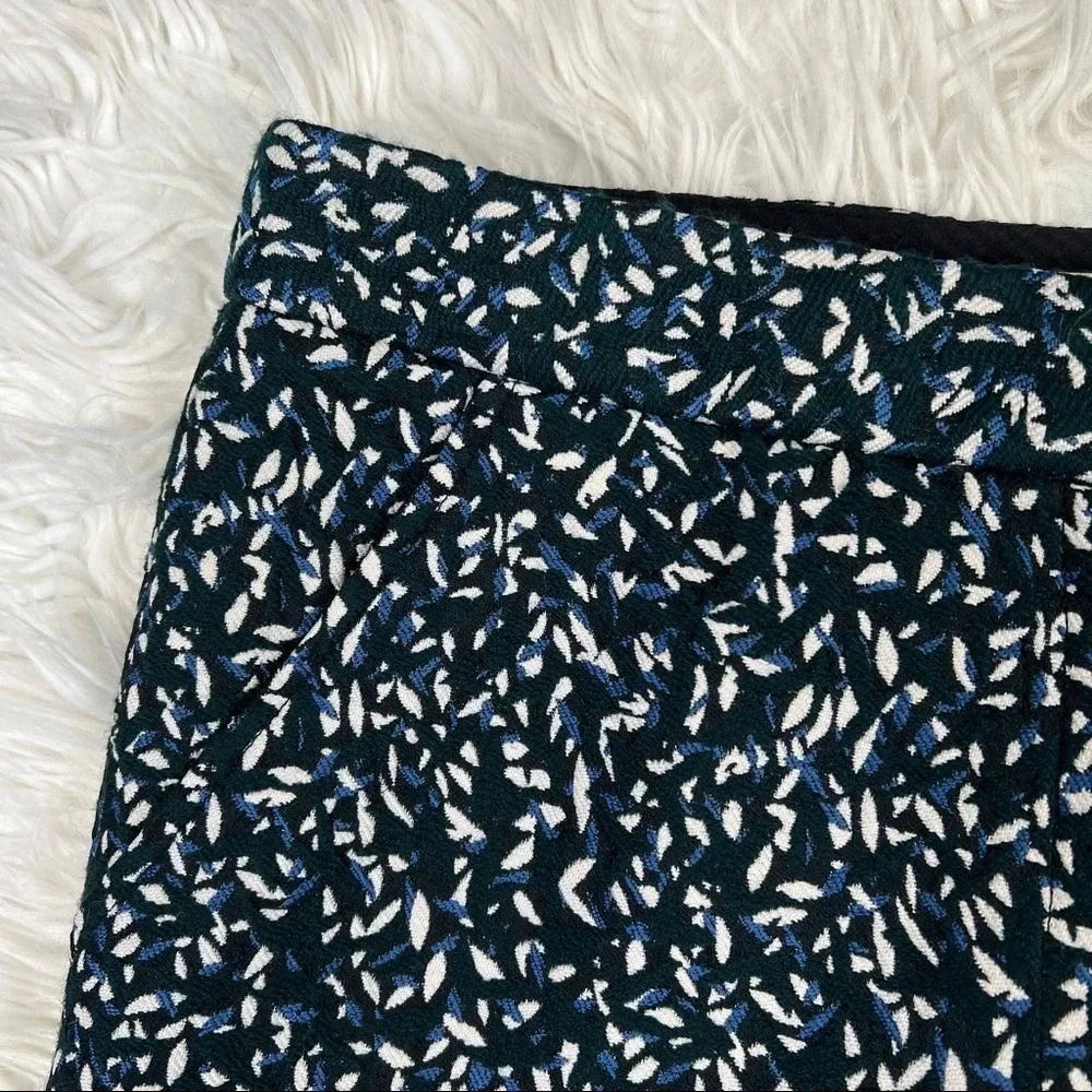 New Tory Burch Navy Blue Confetti Jacquard Trouser Pants NWT Designer Women’s 0